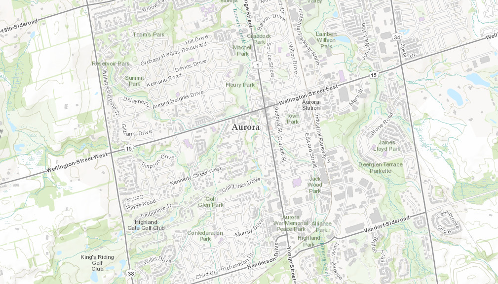 Map of the Town of Aurora
