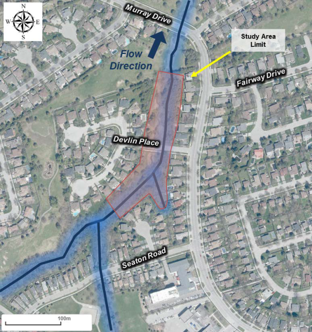 Devlin construction project map, showing Devlin Place and Seaton Road